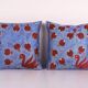 Set of 2 vintage embroidered tribal tapestries 48x48 cm
