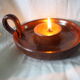 Hand candle holder in smoked sandstone - 70s