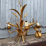 Chandelier and Pair of Wheat Sheaf Wall Lights