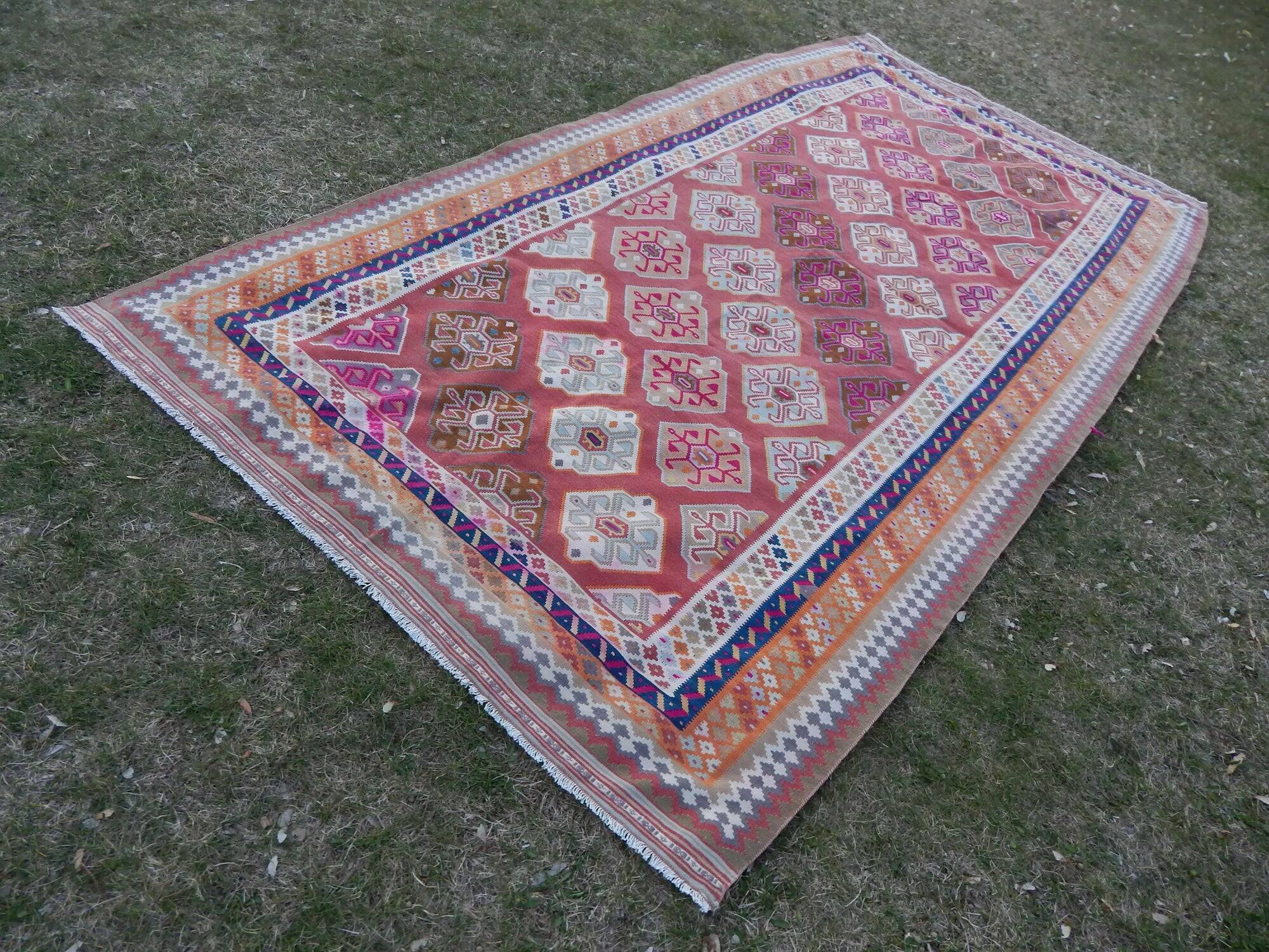 Vintage Turkish kilim handwoven 154x294 cm