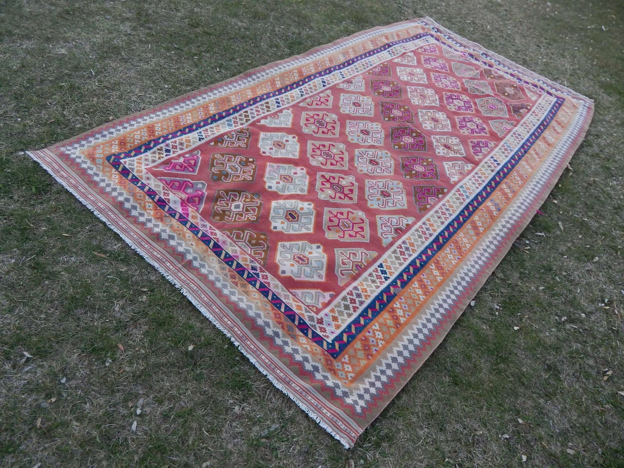 Tapis Kilim turc vintage tissé main