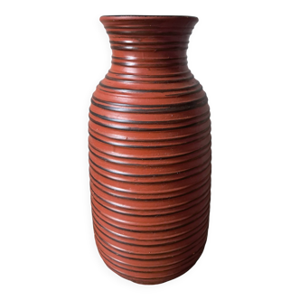 Vase Fat Lava Rouge par Carstens Tonnieshof, Allemagne de l'Ouest, 1960