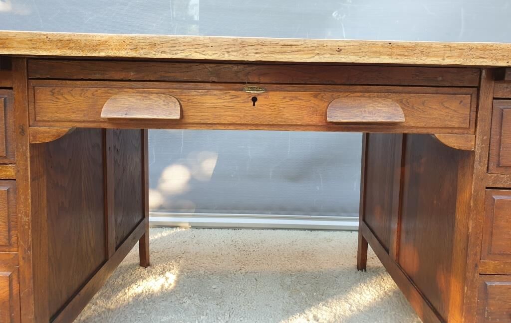 Minister's desk 1930 parquet oak