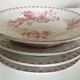Set of 4 plates raised Sarreguemines land railway 19th décor Vega