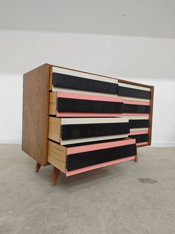 Commode U 453 Rose  8 tiroirs Jiri Jiroutek pour Intérier Praha 1962