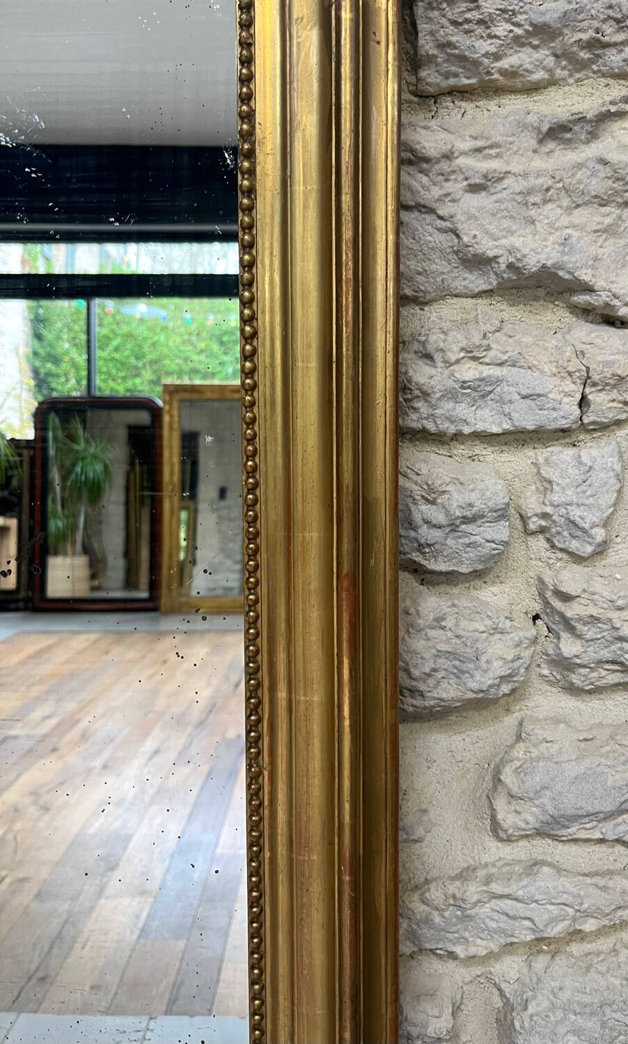 Antique Louis Philippe mirror gilded with gold leaf 146.5cm/98.5cm