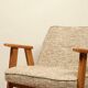 Vintage armchair brown granola oak wood design by Chierowski 366