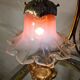 Lampe laiton  aux    libelules   art nouveau ,style majorelle   ,muller et frere,45x30  avec tulipe