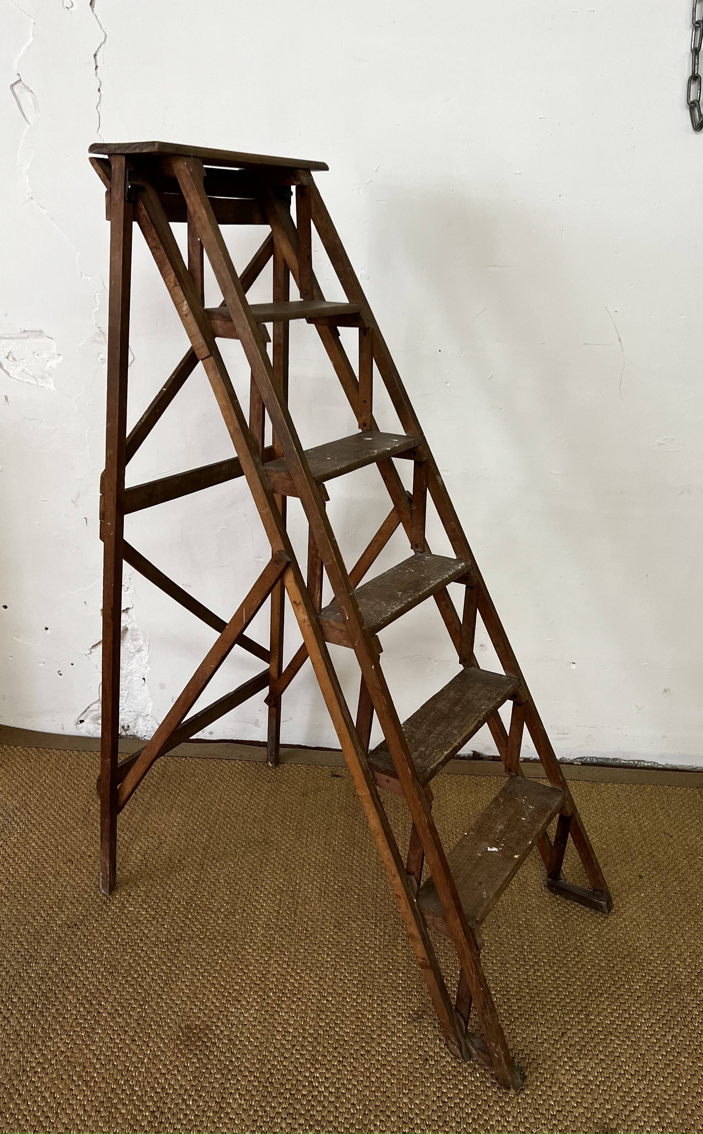 Vintage wooden stepladder