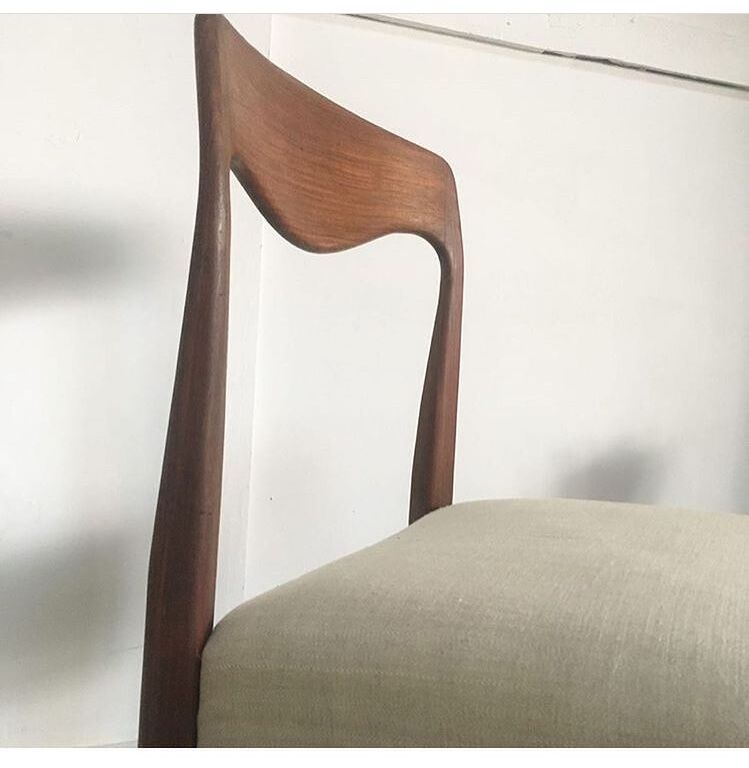 Chaise scandinave teck et lin