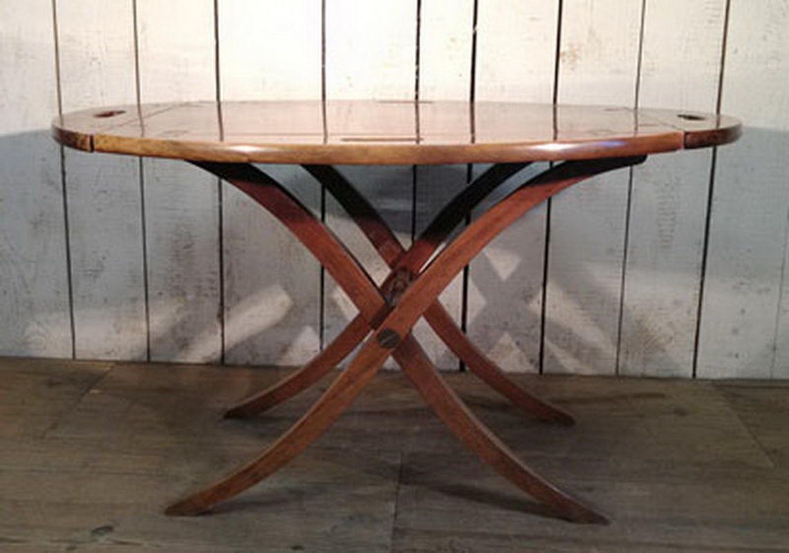 Mahogany folding boat table