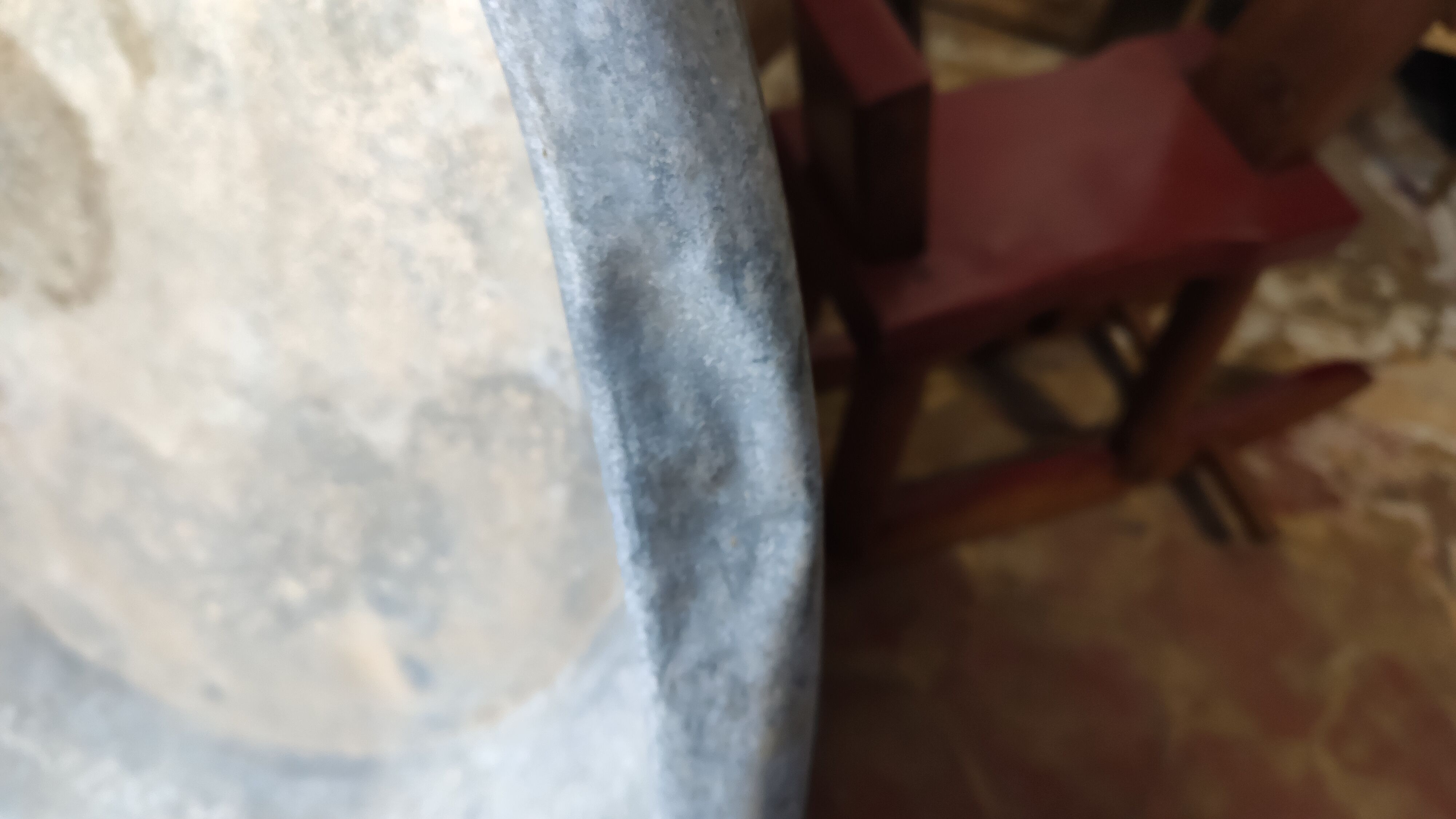 Large old zinc bathtub tank