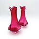 Set of 2 Organic Art Vases Josef Hospodka - Sommerso Fuchsia