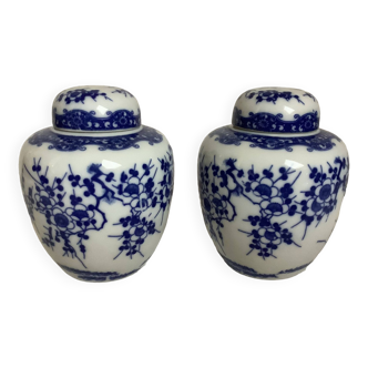 Pair of cherry blossom ginger jars