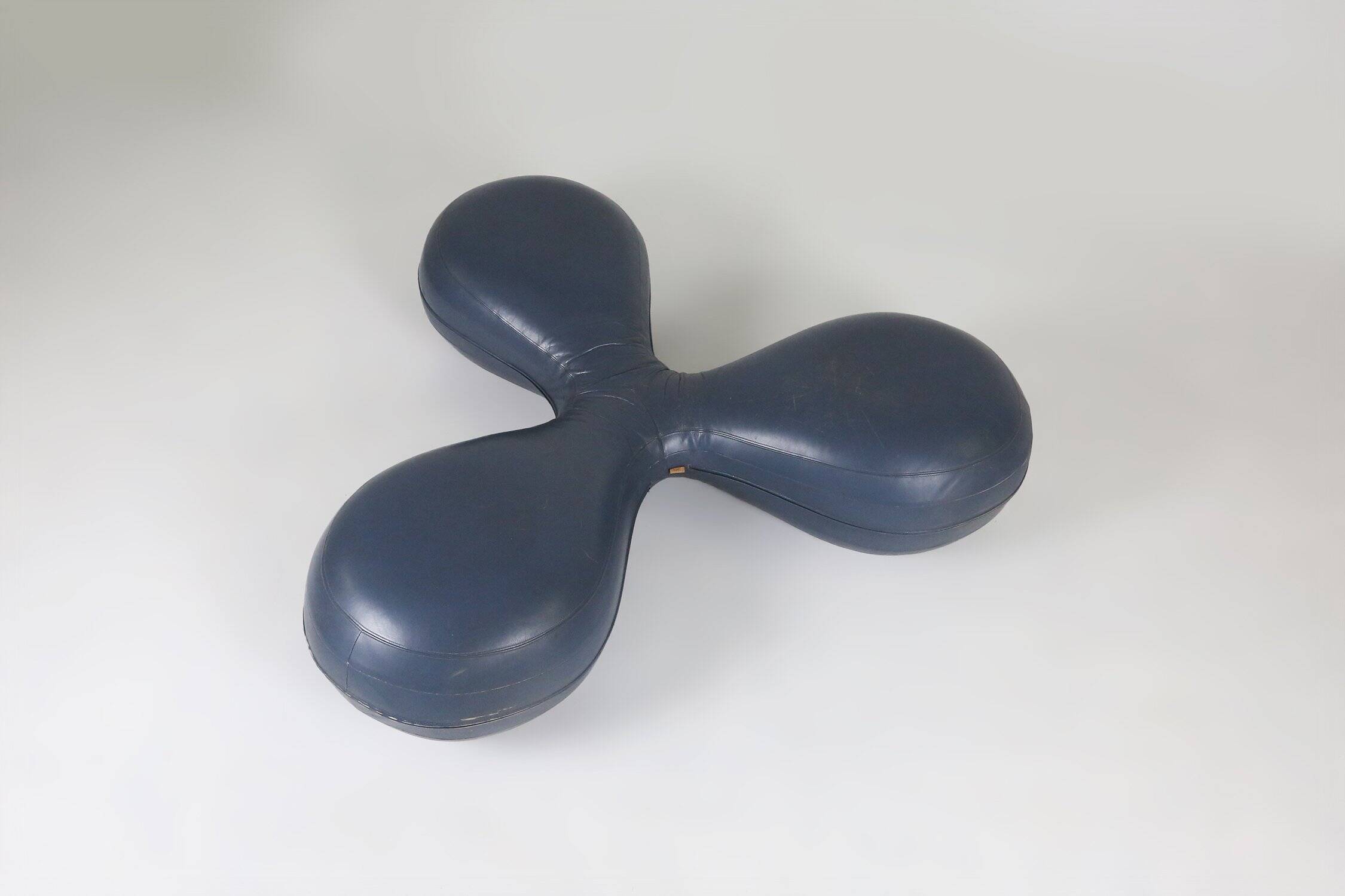 Leather Pouf by Lowie Vermeersch for Durlet, Belgium 1999