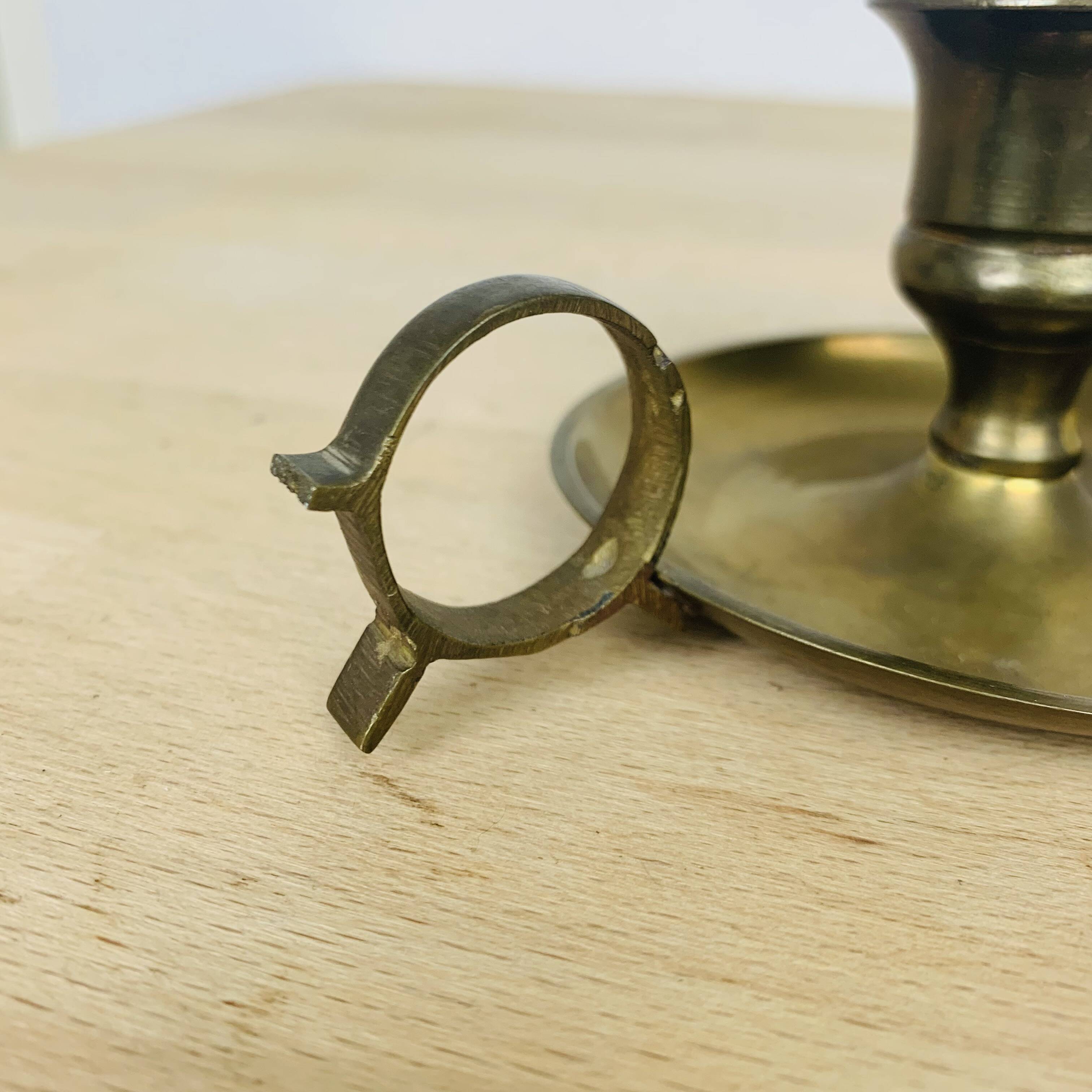 Vintage brass cellar rat candle holder