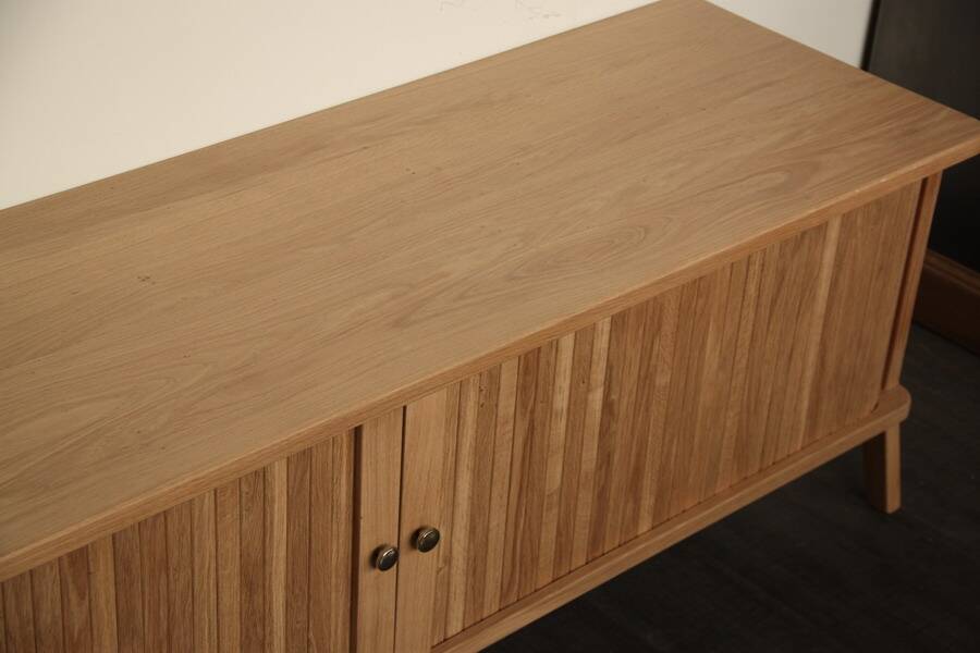 Scandinavian solid oak TV cabinet