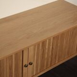 Scandinavian solid oak TV cabinet