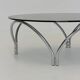 Table basse vintage Space Age en verre fumé et chrome