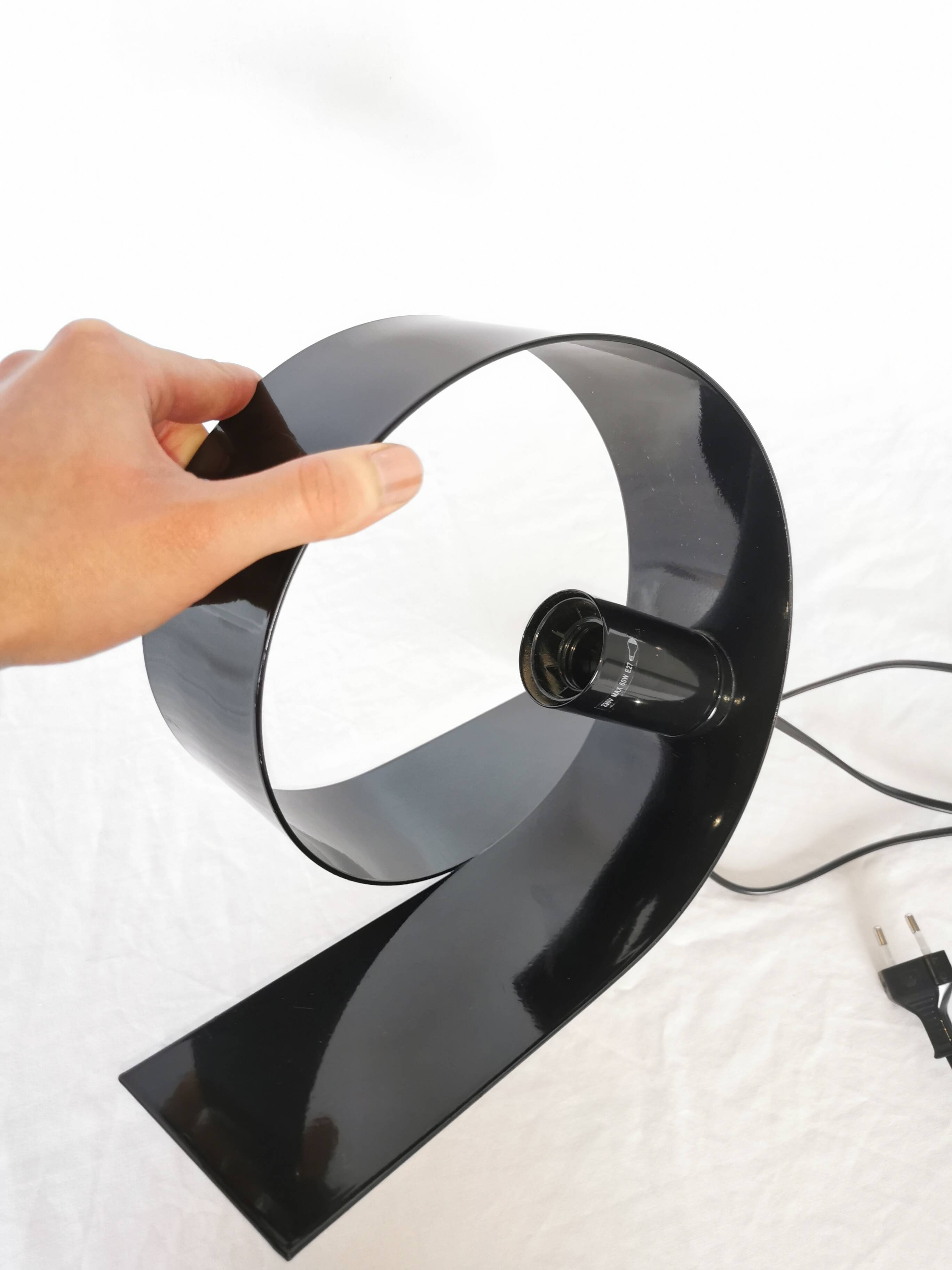 Steel looping lamp, Massive, Belgium, 1990.