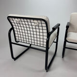 Set of two postmodern black and white armchairs, 1980s