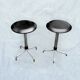 Paire de tabourets vintage Brabantia en skaï noir et métal chromé – années