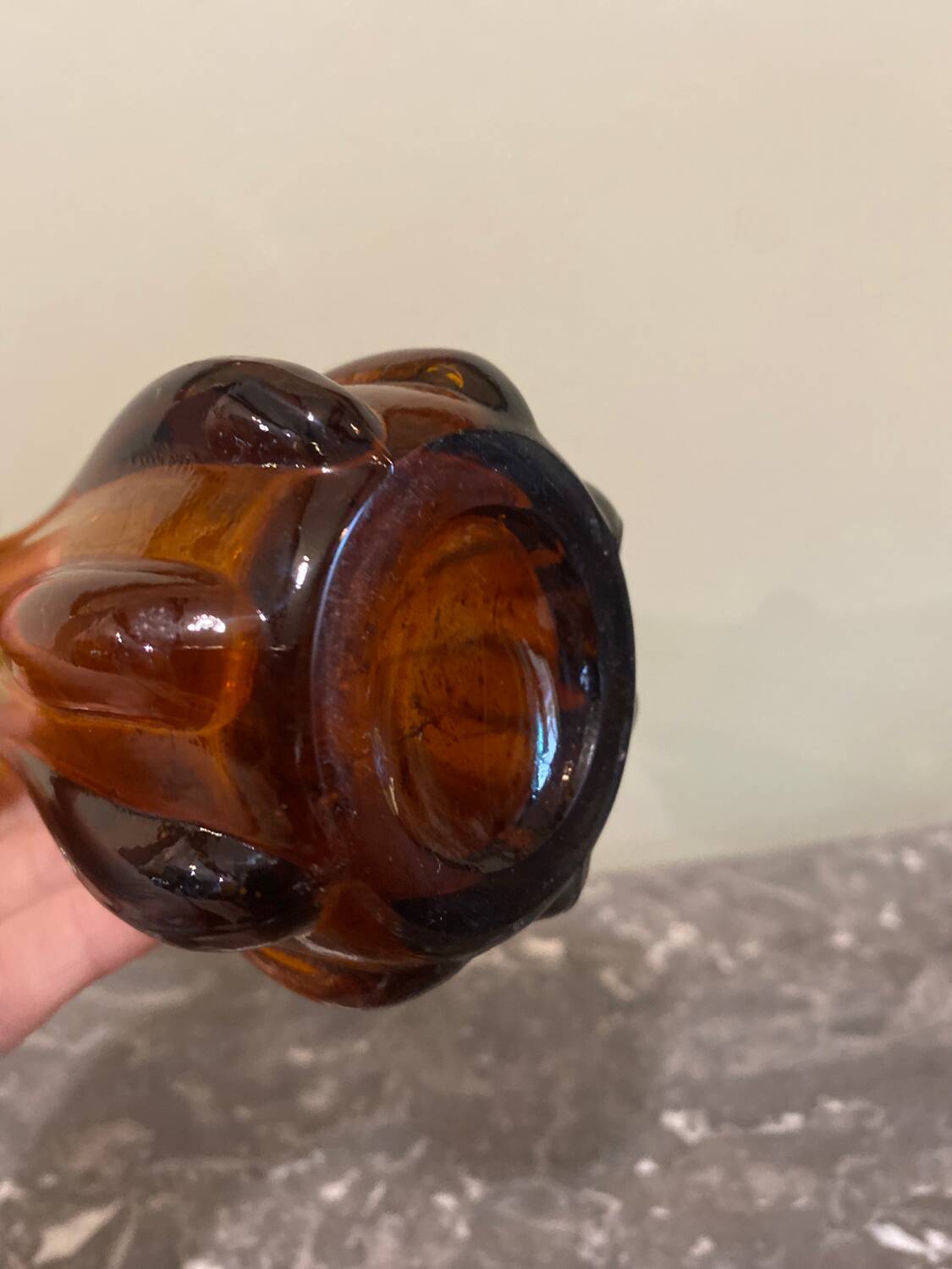 Amber glass vase