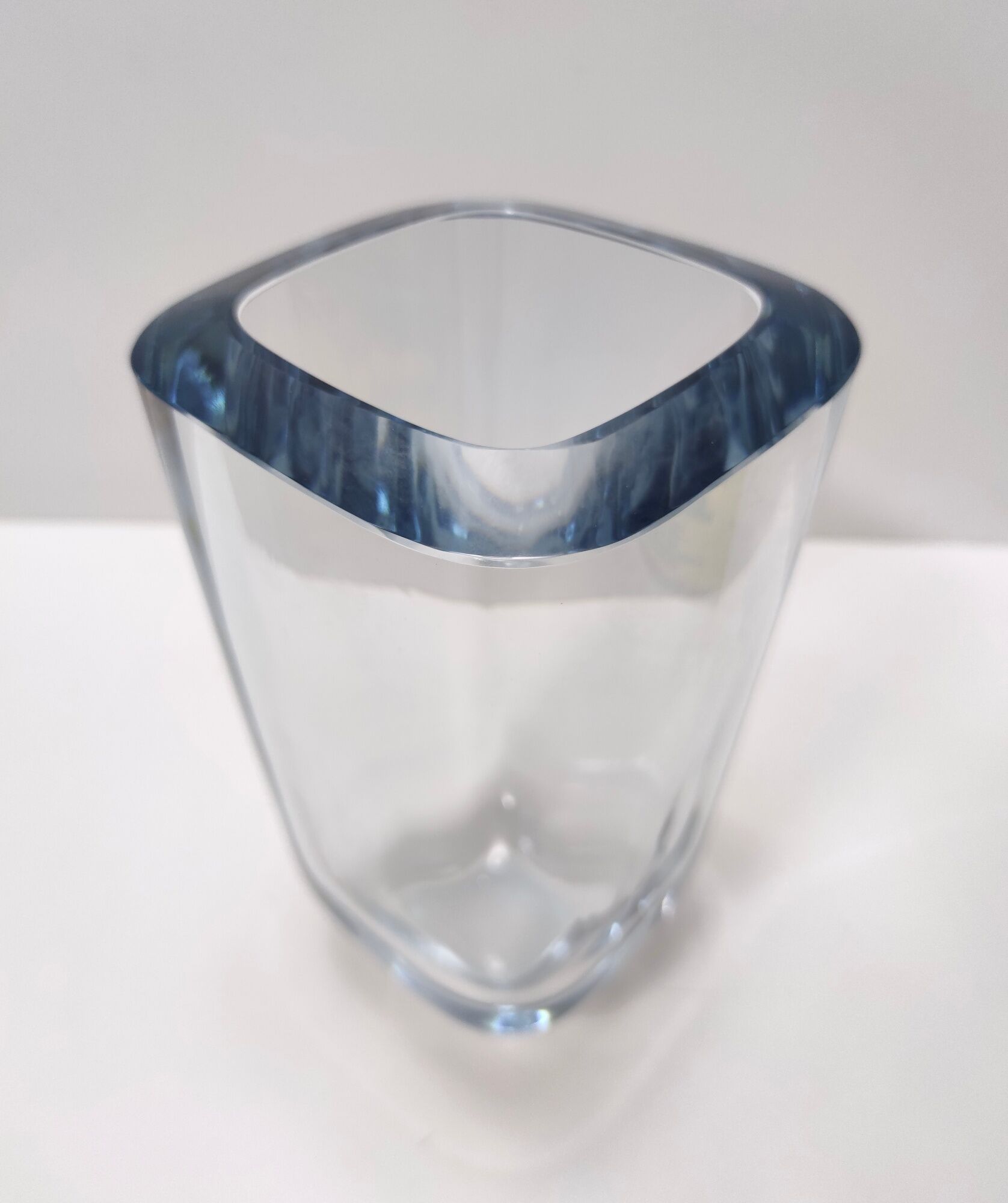 Thick transparent glass vase by strombergshyttan, sweden 1960s