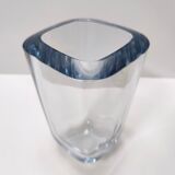 Thick transparent glass vase by strombergshyttan, sweden 1960s