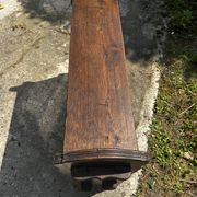 Small magazine rack / accent furniture in dark oak, late 19th century.