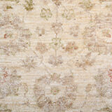 Cream Wool Rug Handmade Ziegler Carpet 83x188cm