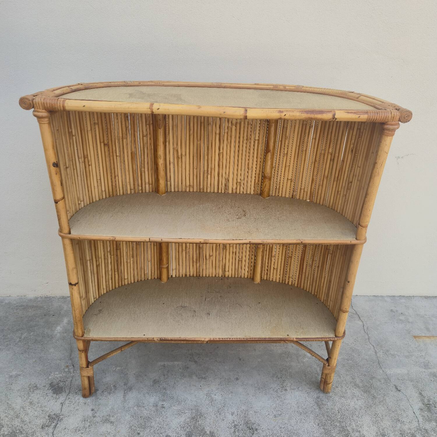 Vintage rattan bamboo bar 1950s