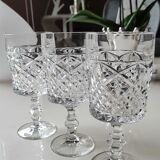Lot 6 vintage glasses with rectangular crystal stems