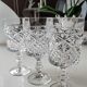 Lot 6 vintage glasses with rectangular crystal stems