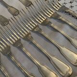Set of christofle cutlery, Model Chinon pointed tip