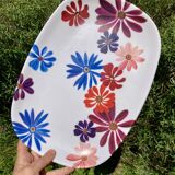 Melamine flower patterned tray, Melstar, 1970s