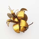 Brass torch cut 'corn cob' wall lamp