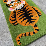 Scandinavian tiger Rya rug, wool, 1970s.
