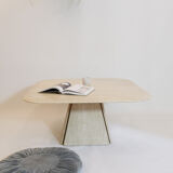 Coffee table in travertine Italian work of the 1970