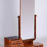 Restored ArtDeco Walnut Dressing Mirror, Revived Polish, Czechia, 1920s
