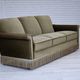 1970s, Danish 3-seater sofa, green furniture velour, teak wood legs.