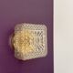 Vintage square globe wall or ceiling light in moulded glass