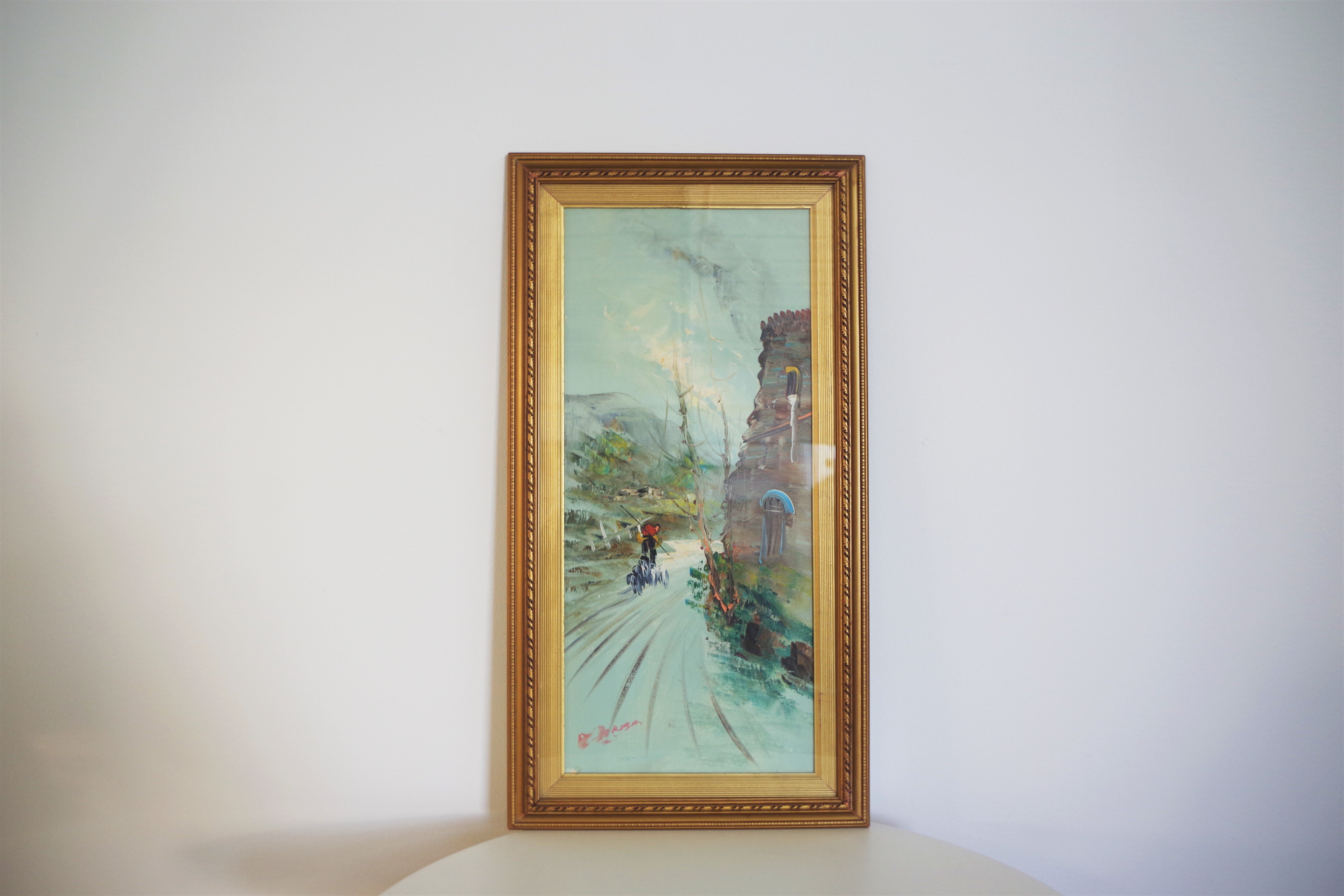 Paintings, oil on canvas, Moretti, 1970, set of 3