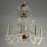 Lustre en verre de murano incolore 8 bras de lumière vers 1890