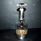 1900 crystal liqueur carafe with water leaf cut + Minerva silver mount