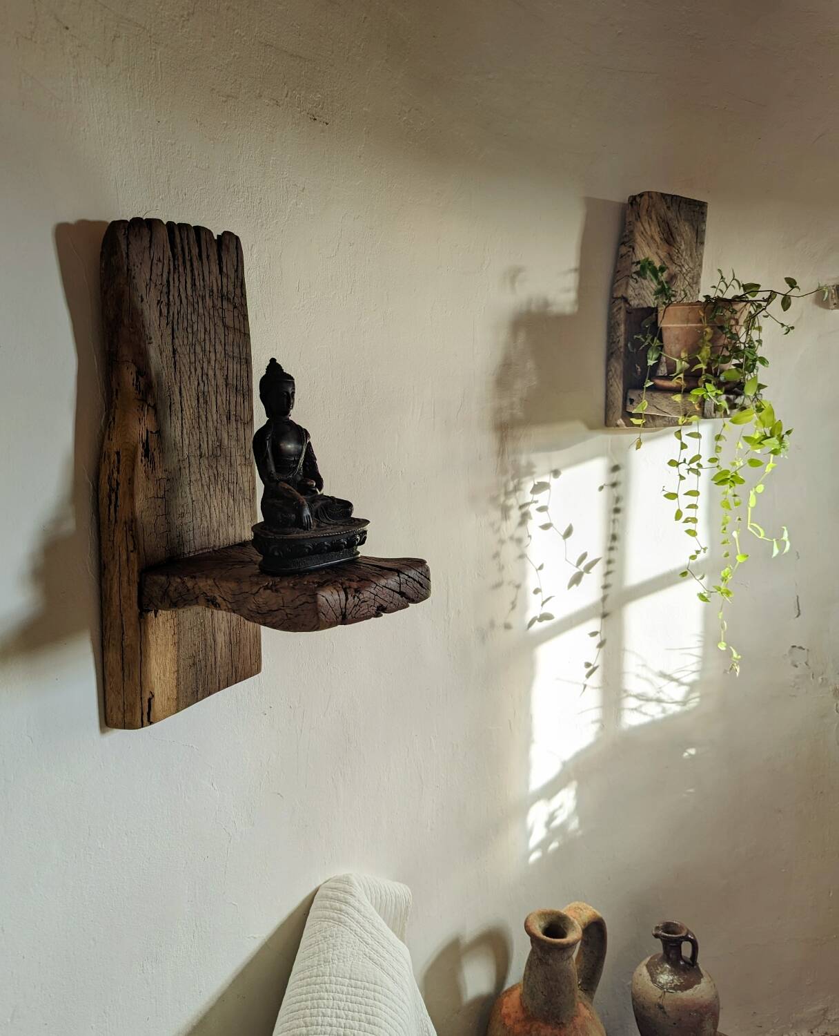 Old oak wall shelves