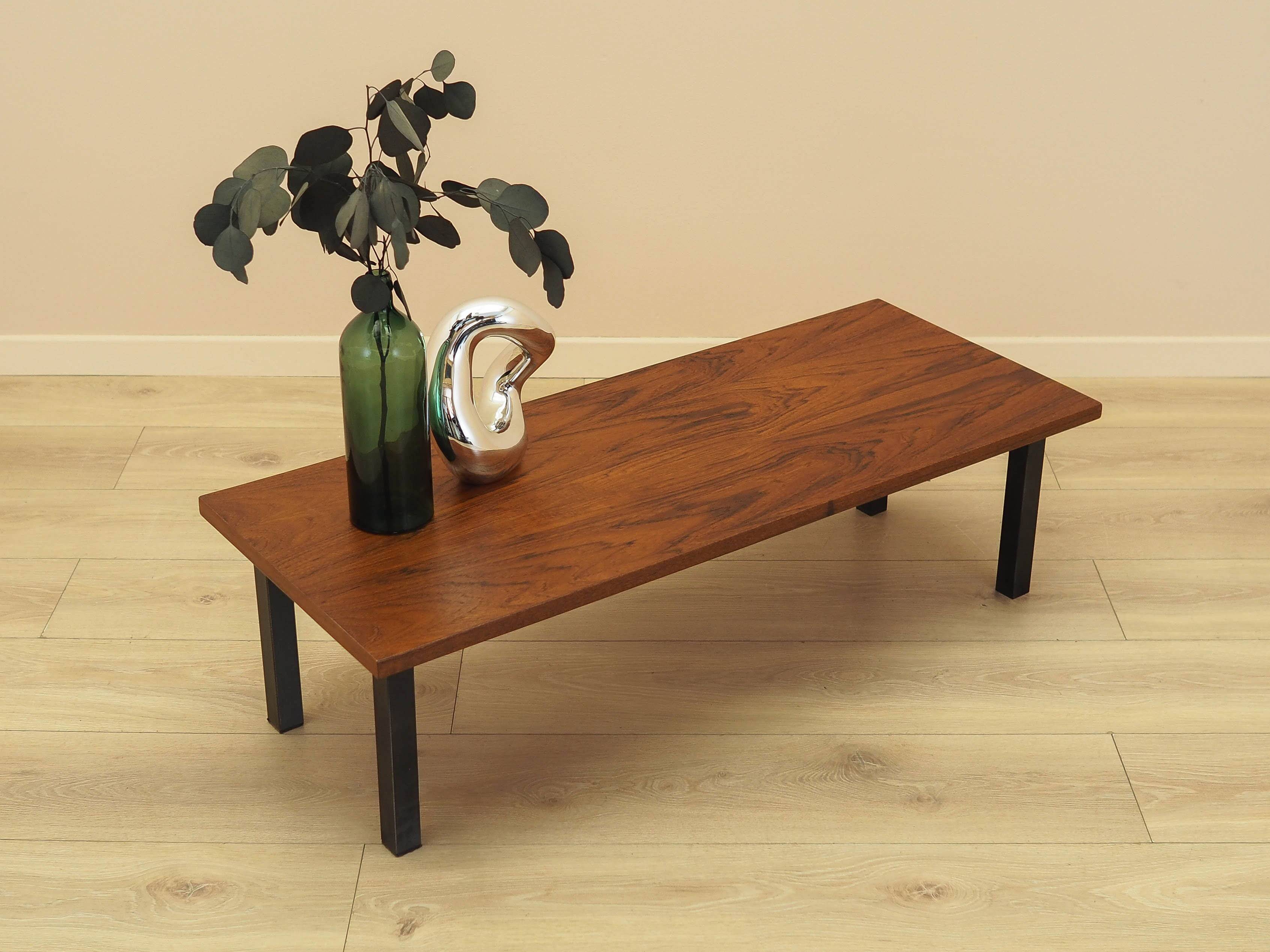 Danish teak coffee table with metal base, 1960s