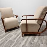 Pair of restored art deco armchairs