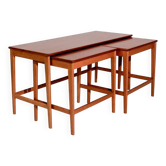 Vintage set of three nesting tables by Bra Bohag, Bjärnum, teak, 1960s.