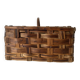 Old basket in woven chestnut wood